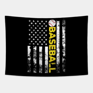 Baseball Lover American Flag Team Tapestry