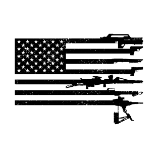 US Flag - USCM Arms - Black T-Shirt