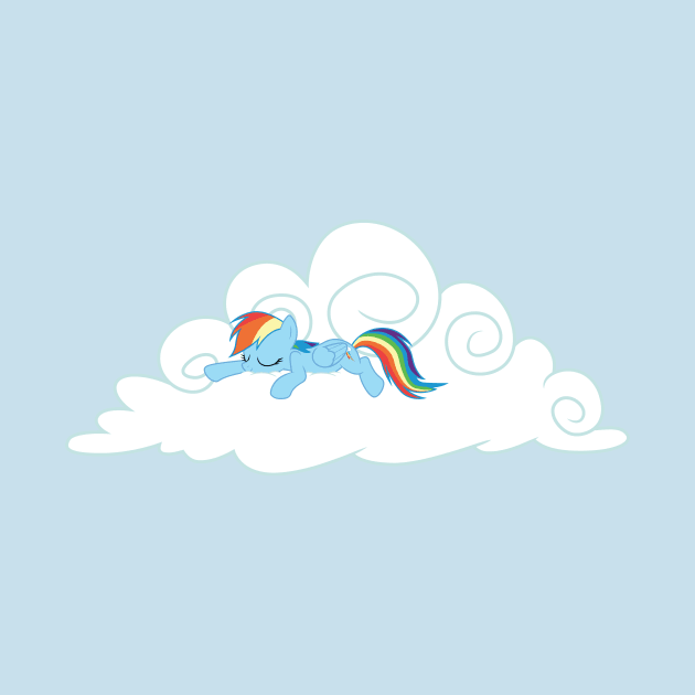 Rainbow Dash sleeping on a cloud by CloudyGlow