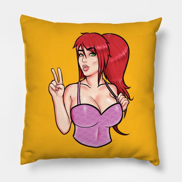 Love and Peace Pillow by mooncakedraws