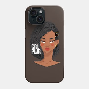 GRL PWR  Tee African American Strong Black Natural Afro Phone Case