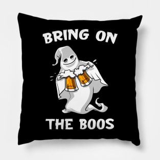 Ghost Beer Halloween Bring On The Boos Pillow