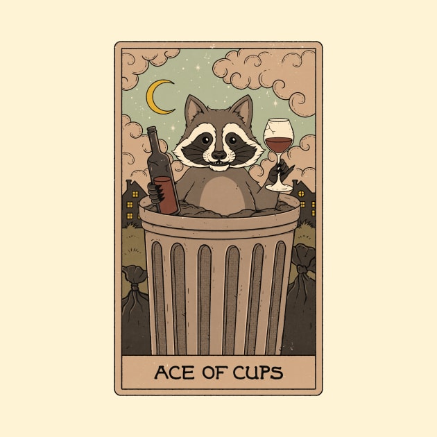 Ace of Cups- Raccoons Tarot by thiagocorrea