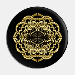 3D Gold Mandala Design #5 / Sacred Geometry Flower of Life Mandala Pin