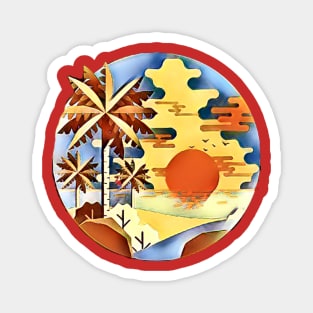 Palm Desert Sunset (round sphere) Magnet