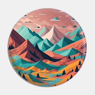 Geometric Mountains Pin