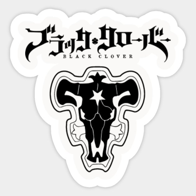 Clover Black Bulls Royal Knight Comic Capten Cute Love Sticker Teepublic He was the prince of the clover kingdom and a powerful mage who developed magic tools with secre to the blue rose itself is a symbol of unattainable love, representing her feelings for yami. teepublic