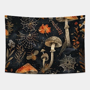 Witchy | Moody | Dark | Mushroom | Botanical | Webs | Moon | Whimsical Tapestry