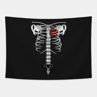 crafter's skeleton with heart Tapestry