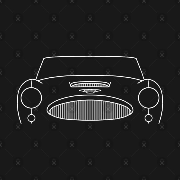 Austin-Healey 3000 classic car outline graphic (white) by soitwouldseem