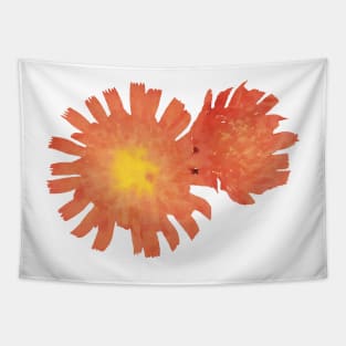 Fox-and-cubs Flowers Indian Paintbrush Red Orange Tapestry