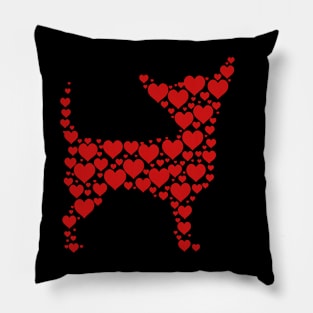 Heart Dog Lover Gifts Chihuahua Puppy Valentines Day Pillow