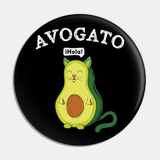 Avogato Spanish Avocado Cat Pin