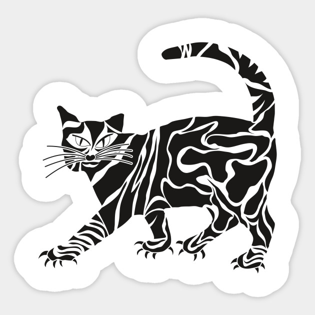 Cat Tattoo Cat Tattoo Sticker Teepublic