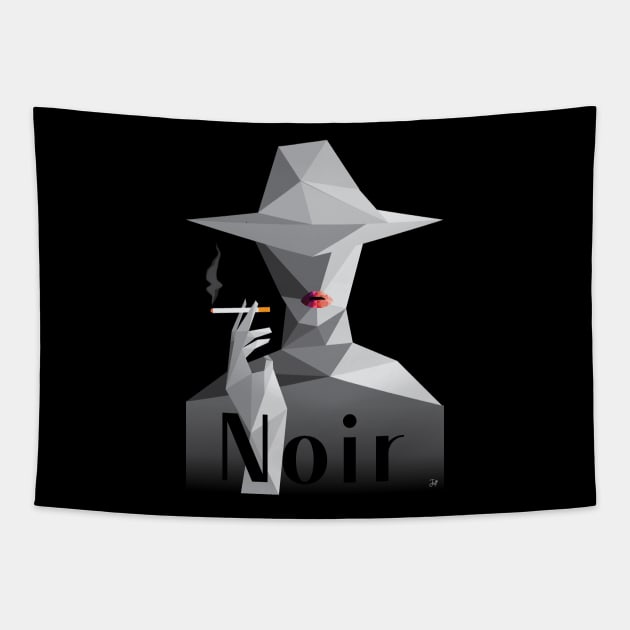Noir french woman smoking art Tapestry by JDP Designs