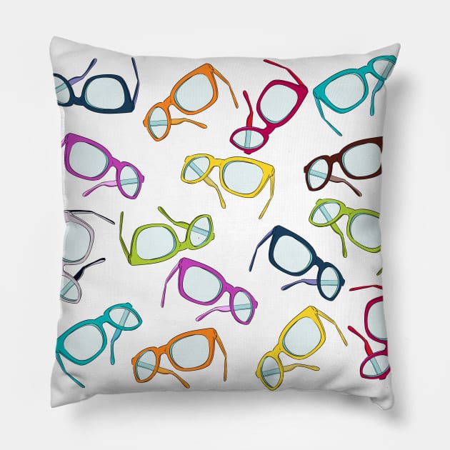 Hipster Glasses Pillow by Jirka Svetlik