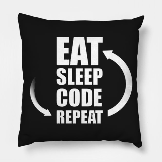 Eat Sleep Code Repeat Pillow by trustme1195