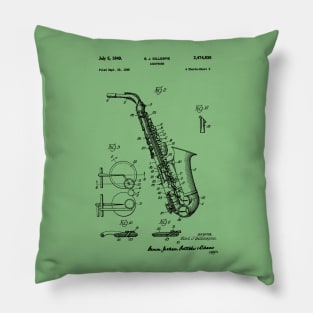 Saxophone Patent 1949 Pillow