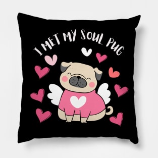 I Met My Soul Pup Valentines Gift For Dog Lovers Pillow
