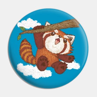 Red panda hanging Pin