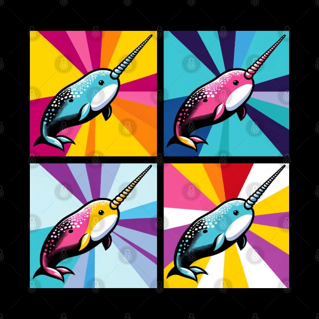 Pop Narwhal Art - Trendy Marine Life by PawPopArt