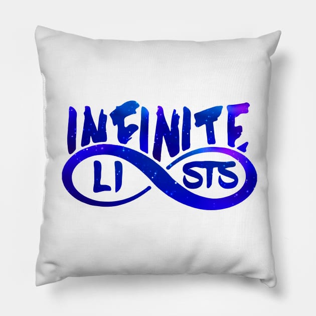 infinite lists Merch Pillow by NewMerch