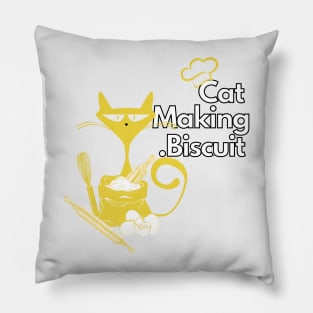 Funny cat making biscuits Pillow