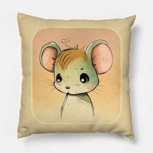 The little mouse in a tee-shirt Pillow