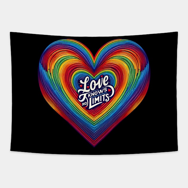 Celebrate the limitless power of love with our - Love Knows No Limits Tapestry by ArtbyJester