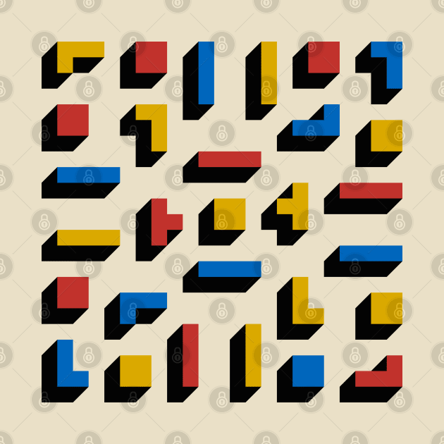 Tetris Blocks Bauhaus by Axiomfox