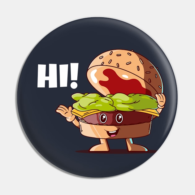 Hi! Happy burger (on dark colors) Pin by Messy Nessie