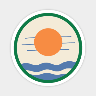 Sunset on beach Magnet