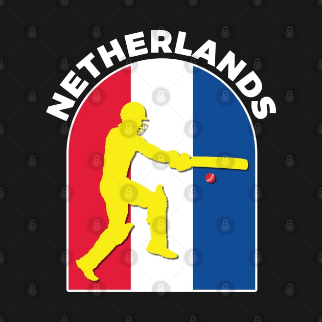 Netherlands Cricket Batsman Netherlands Flag by DPattonPD