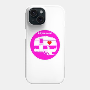 ALL YOU NEED HEART DOG CARAVAN FUCHSIA Phone Case