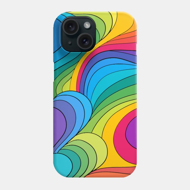 Trippy Hippie Rainbow Swirl Phone Case by Phantastique