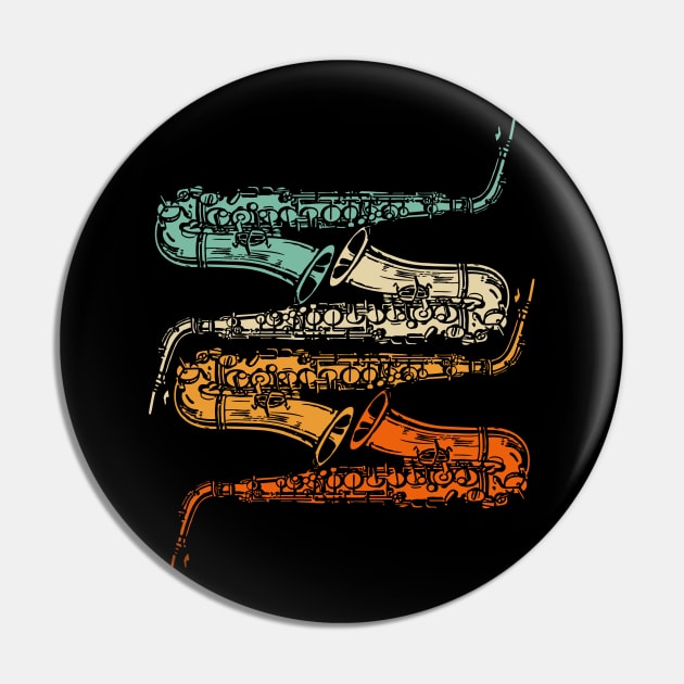 Retro Saxophone Pin by ShirtsShirtsndmoreShirts