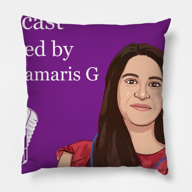Cartoon Damaris Podcast 2 Pillow by mindfully Integrative 