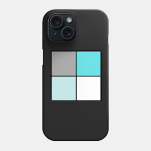 TWO TONE TEAL LIGHT BLUE AQUA SQUARE GRAY BLOCK BLACK LINE RETRO GEOMETRIC SEAMLESS PATTERN FOR SUMMER Phone Case