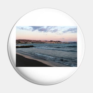 View to Pozzuoli from Lucrino Beach during sunset Pin