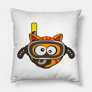 Cute Cat Diver Pillow