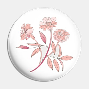 Marigold flower in salmon rose Pin