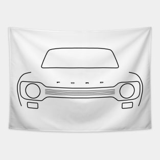 Ford Escort Mk1 classic car outline graphic (black) Tapestry