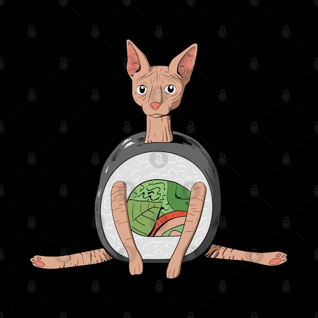 Sphynx Cat Sushi Roll by OnepixArt