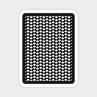 Black White Petals Pattern Magnet