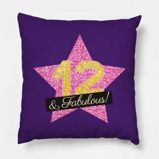 12th Birthday Gifts Women Fabulous - Pink Gold Pillow
