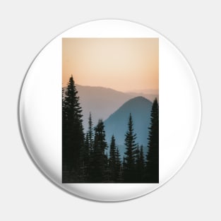 Golden Hour Mountains Pin