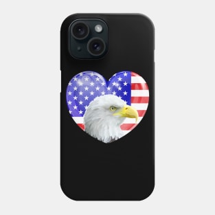 American Bald Eagle Love Heart Phone Case