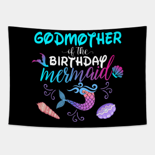 Godmother Of The Birthday Mermaid Matching Family Tapestry