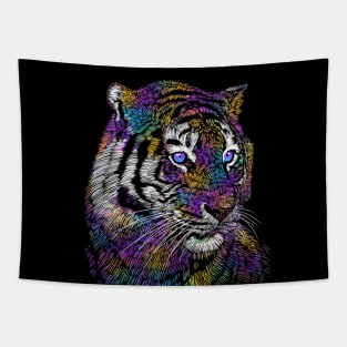 Rainbow realistic Tiger Tapestry