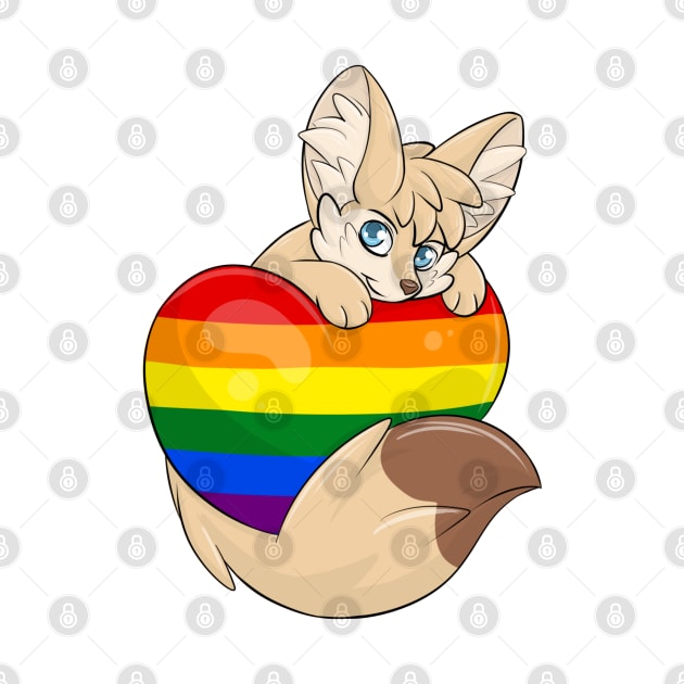 LGBTQIA Heart Flag - Fennec Fox by Fennekfuchs